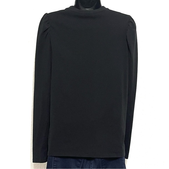 Marine Layer Woman Black Organic Cotton Long Sleeve Crew Neck Top Size M - Picture 6 of 12